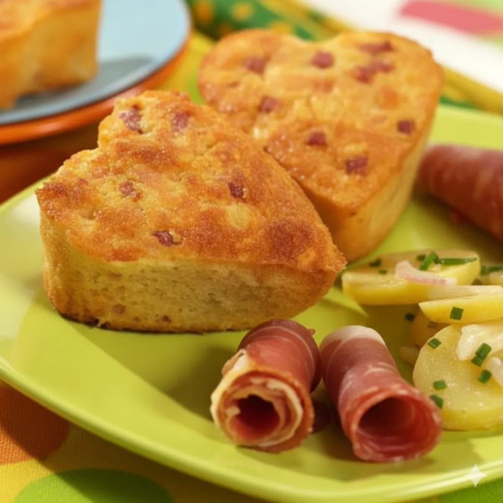 Corações de raclette e bacon