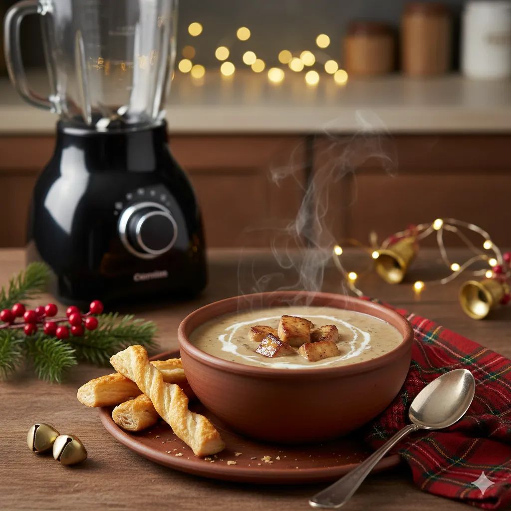 Cremet champignonsuppe med foie gras