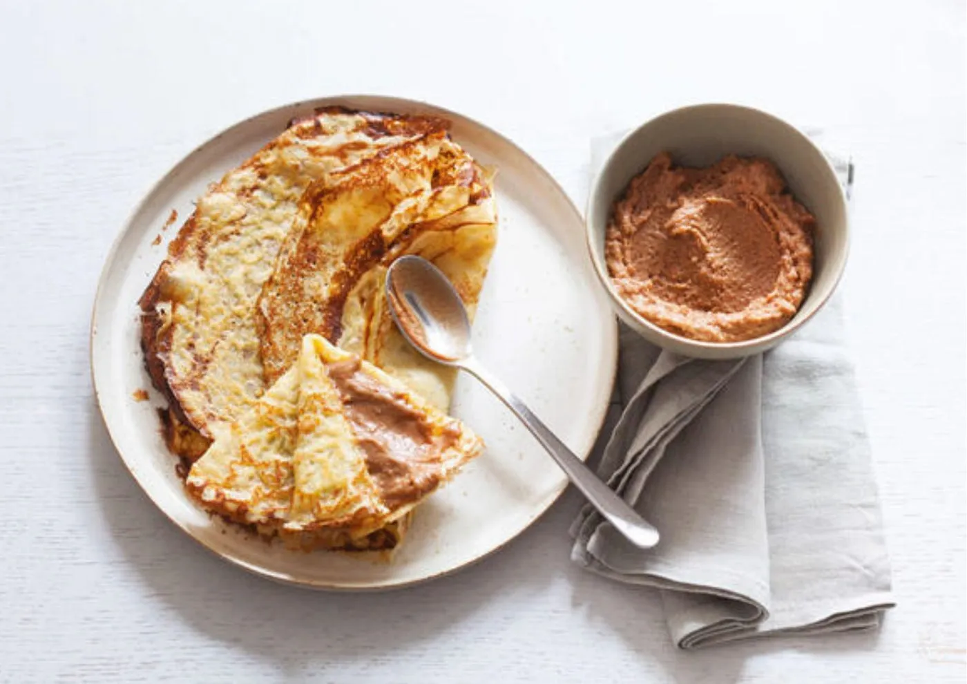 Crepes com creme de speculoos caseiro