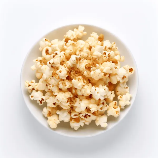 Popcorn med hvid chokolade, hasselnød og kanel