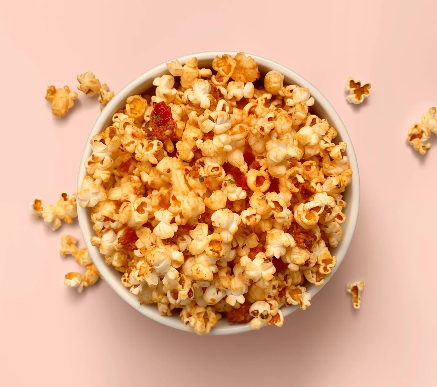 Popcorn med soltørrede tomater og oregano
