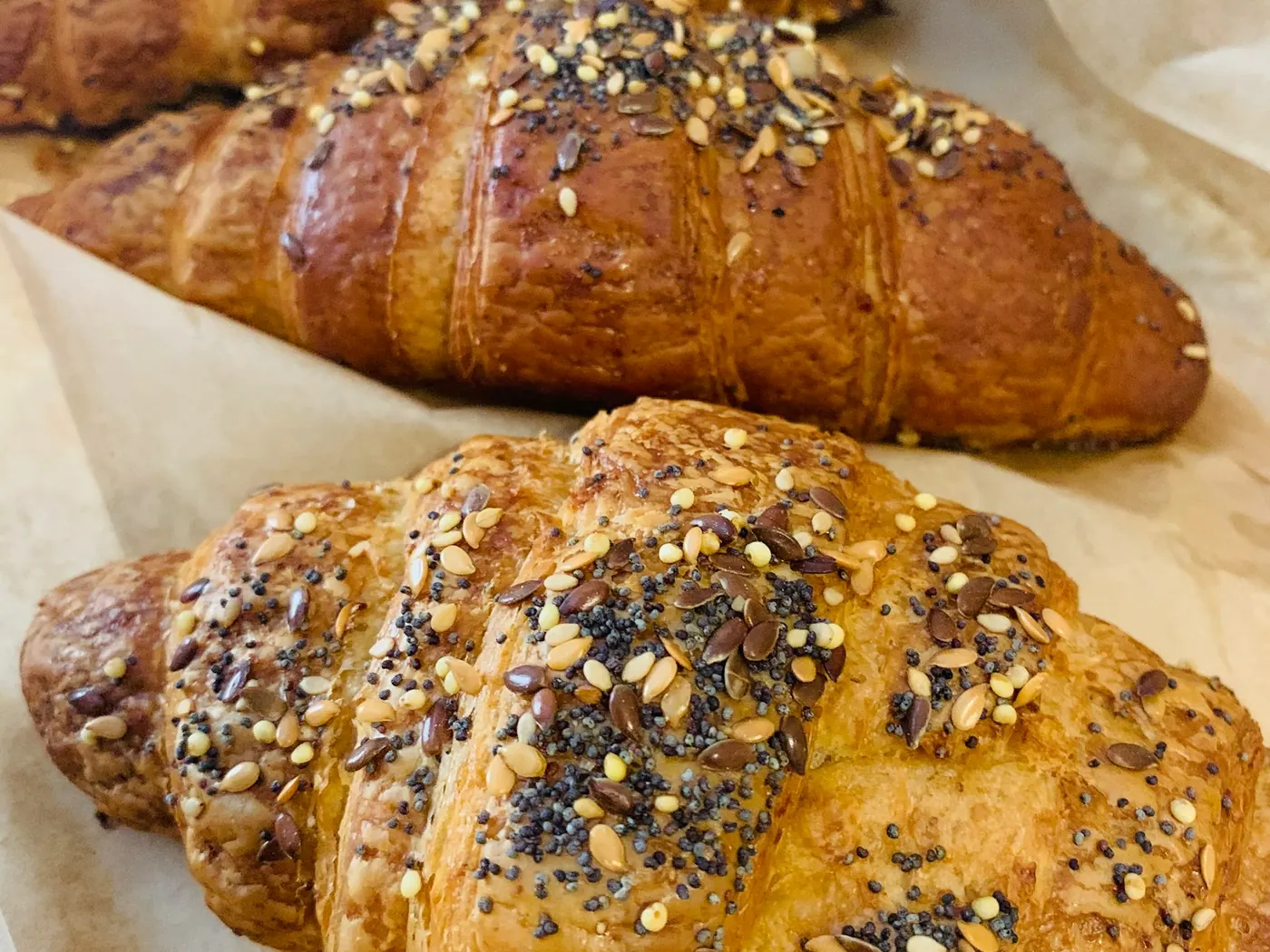Croissants au crabe et au sésame