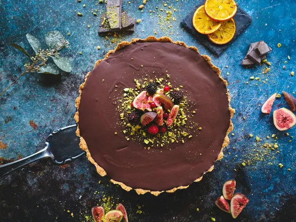 Chokoladetærte med hasselnødder