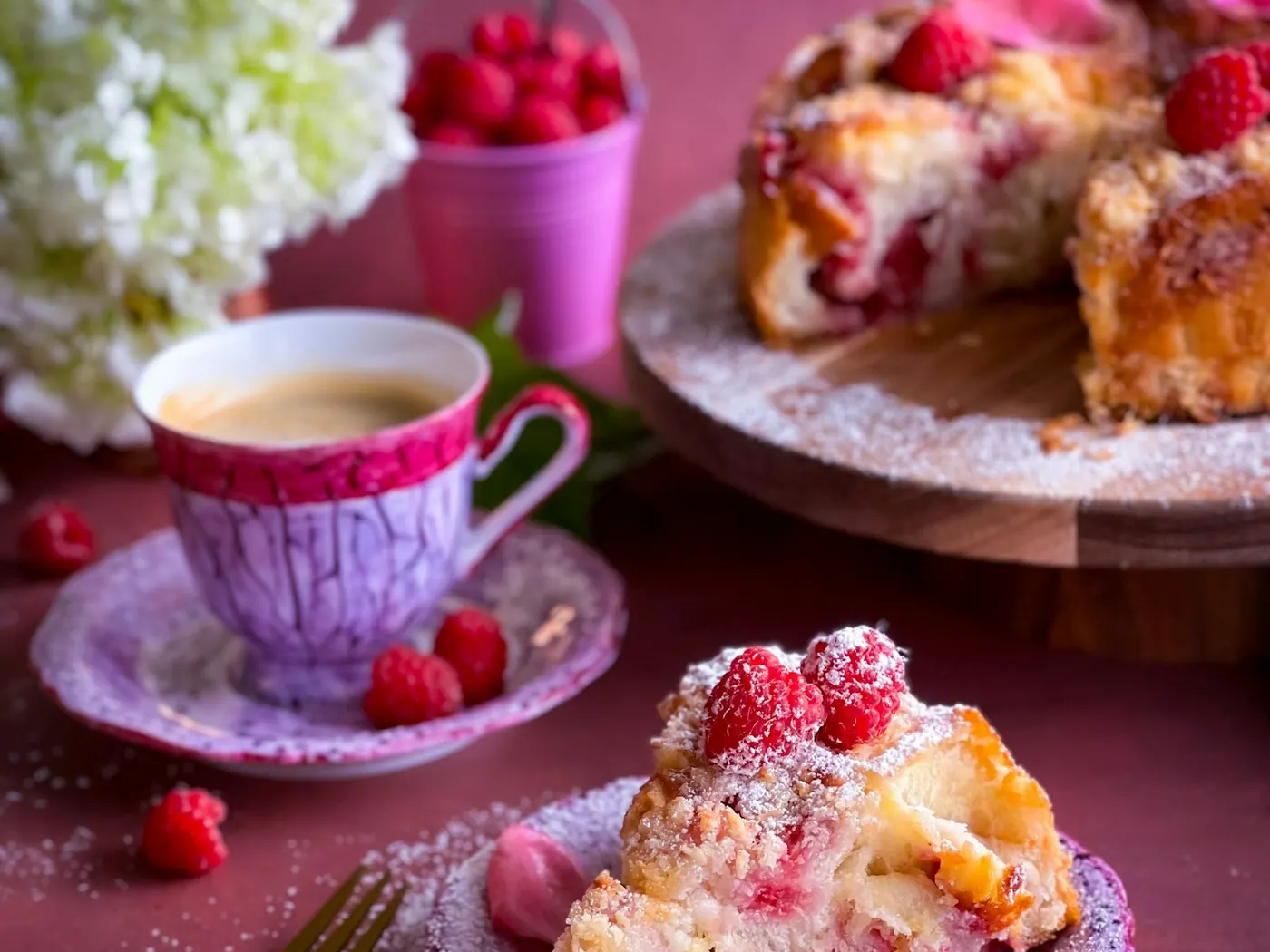Crumble Pir dan Raspberry