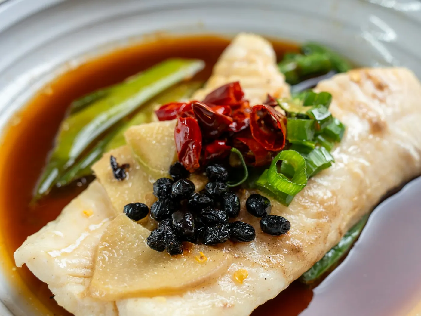Dampet snapper med appelsin- og ingefærsaus