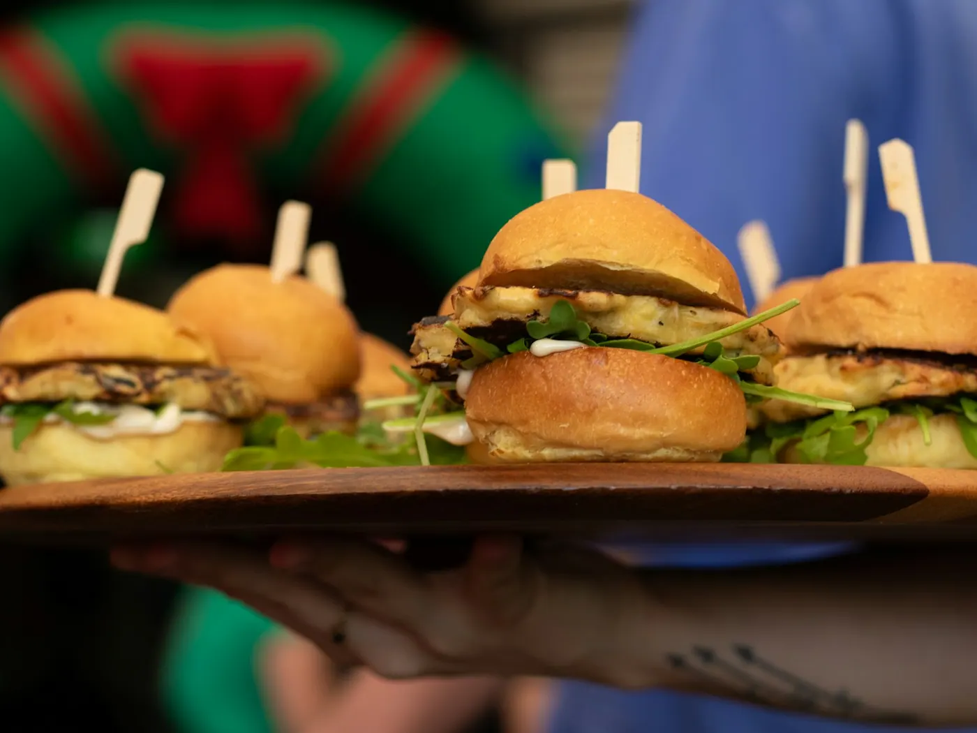 Sliders med kylling og bacon