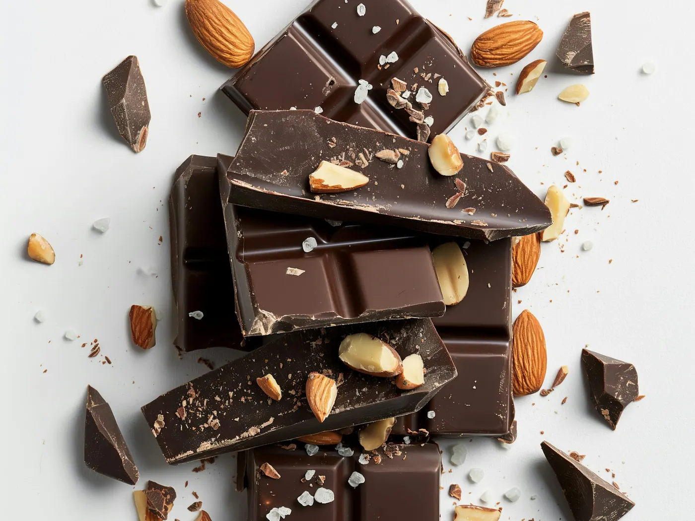 Chocoladeblokjes met noten en fruit