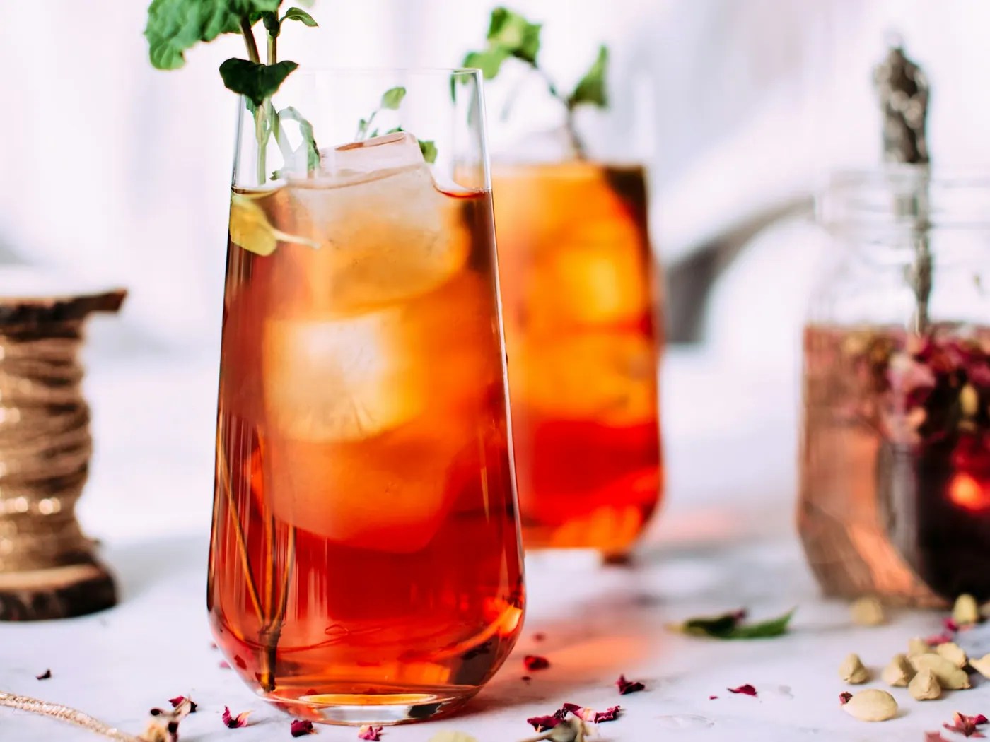 Refresco de hibisco e maçã