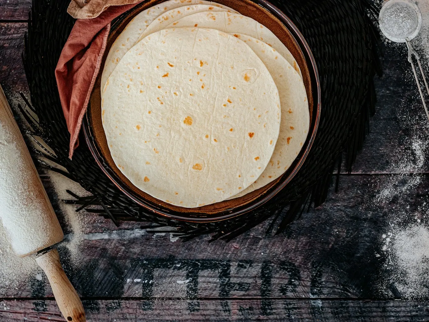 Hausgemachte Weizentortillas