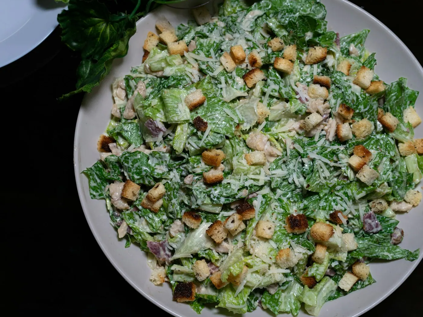 Kale Caesar Salad with Yogurt Dressing